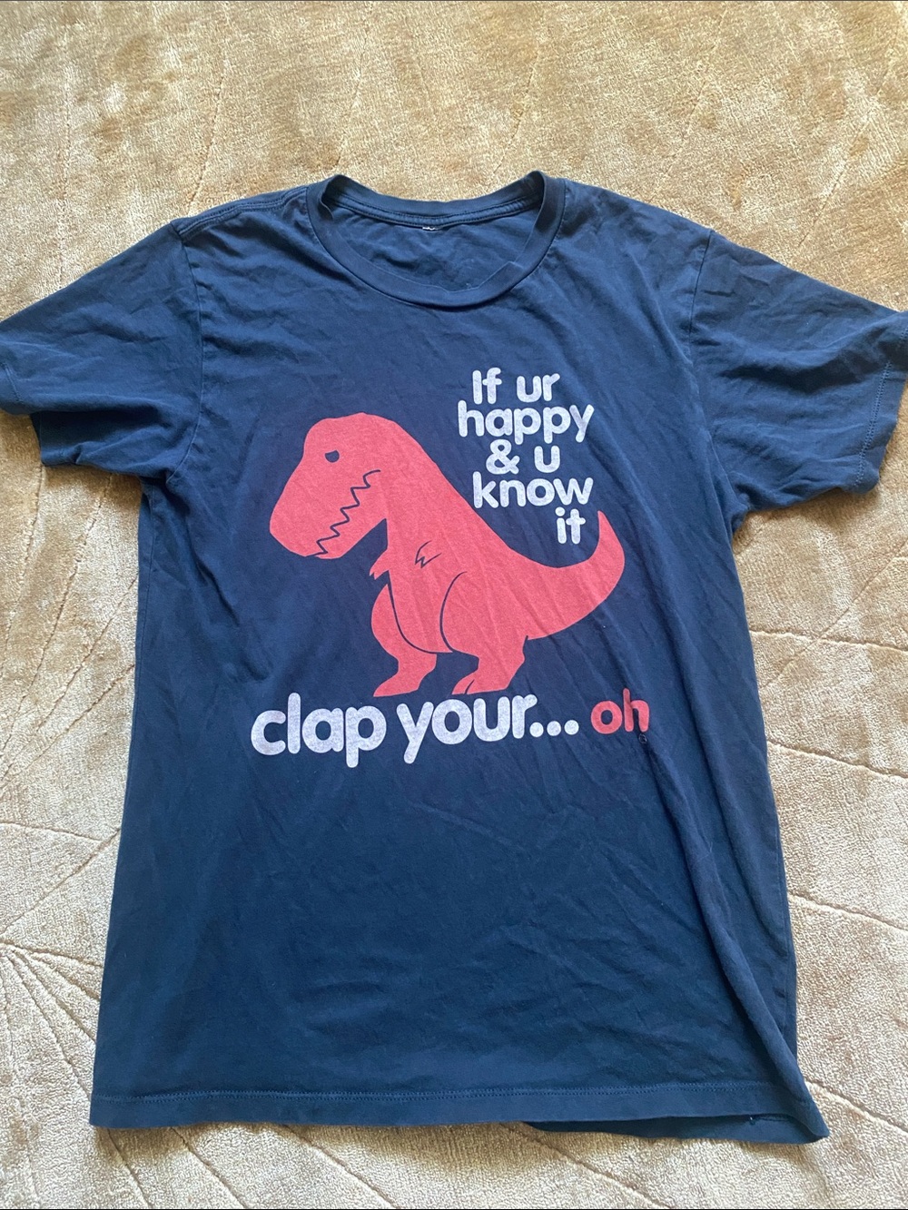Navy vintage T‑Shirt with red Dino Graphic
